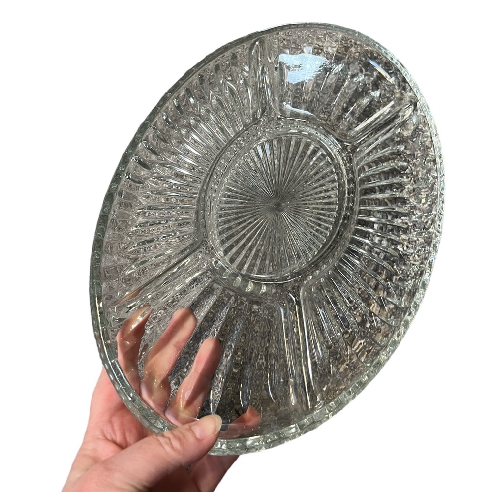 Vintage Crystal divided party platter